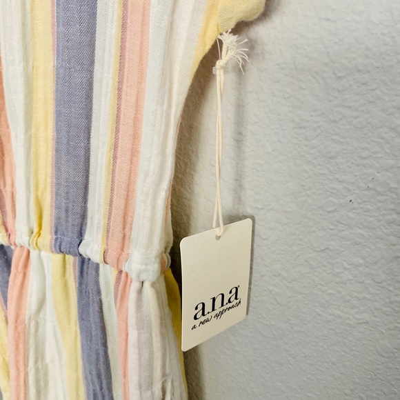 💜NWT a.n.a. Simply Pastel Stripe Paperbag Dress S - Picture 6 of 12